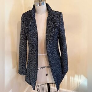 SHEIN Open Front Herringbone Coat